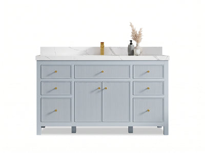 Sonoma 60 in W x 22 in D Free Standing Reeded Single Sink Bathroom Vanity