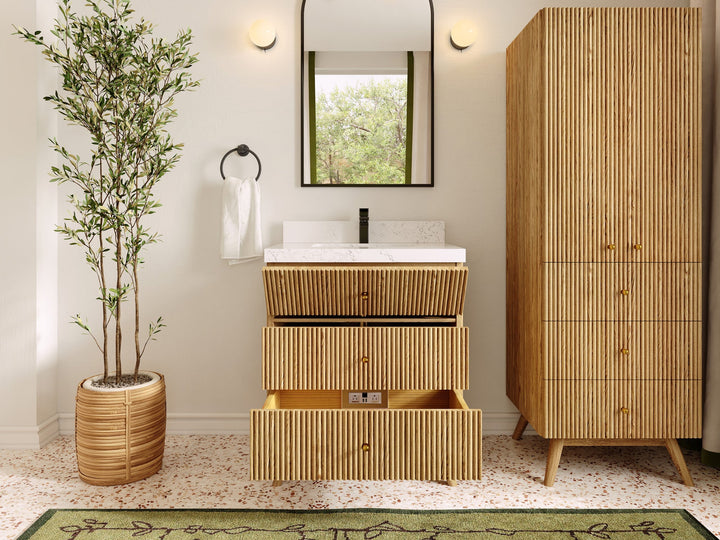 Pasadena White Oak 30 in. W x 22 in. D Single Sink Bathroom Vanity - photo 3