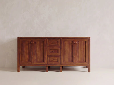 Nashville Teak Wood 72 in. W x 22 in. D Double Sink Bathroom Vanity