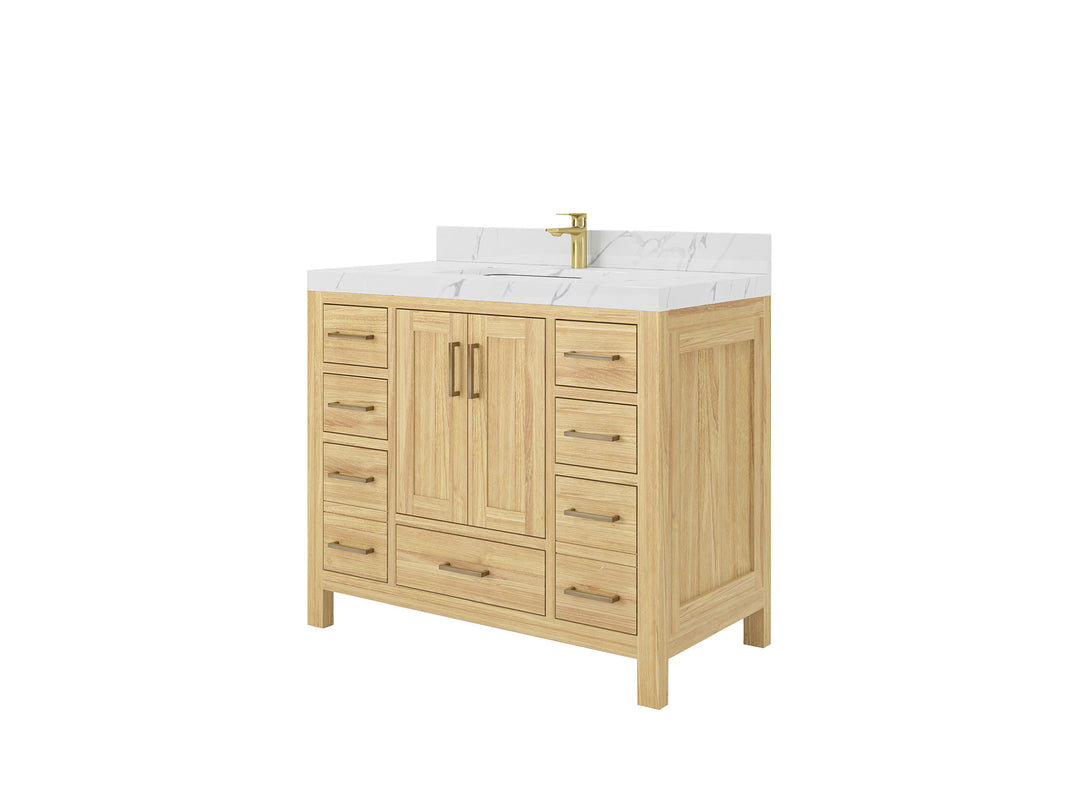Malibu Teak Wood 42 in. W x 22 in. D Single Sink Bathroom Vanity