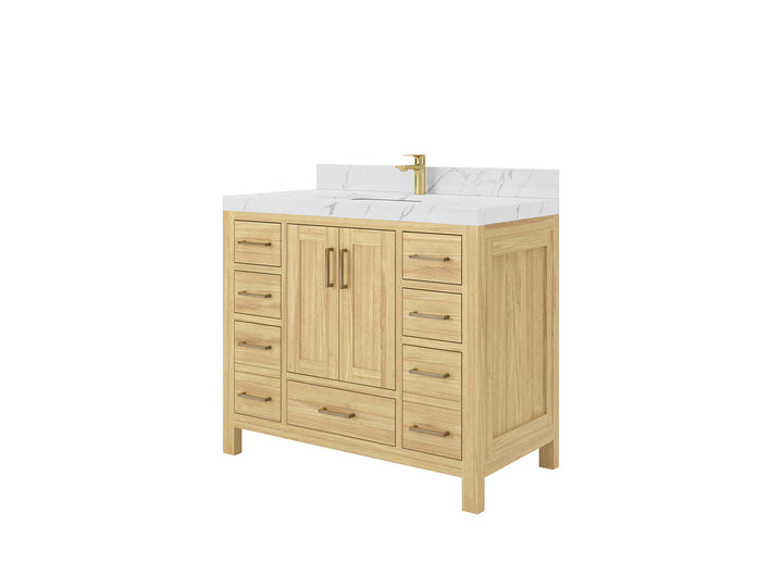 Malibu Teak Wood 42 in. W x 22 in. D Single Sink Bathroom Vanity - photo 2