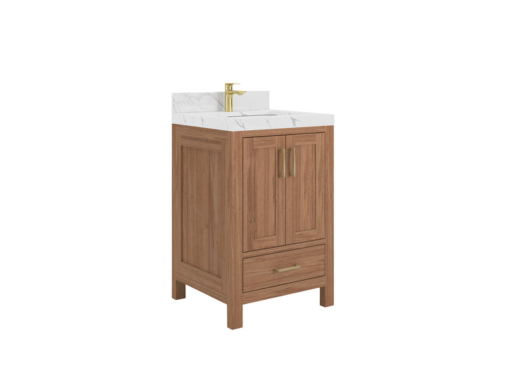 Malibu Teak Wood 24 in. W x 22 in. D Single Sink Bathroom Vanity - photo 2