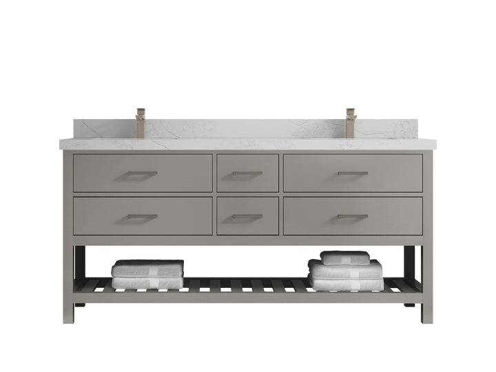Parker 72 in. W x 22 in. D Double Sink Bathroom Vanity - photo 1