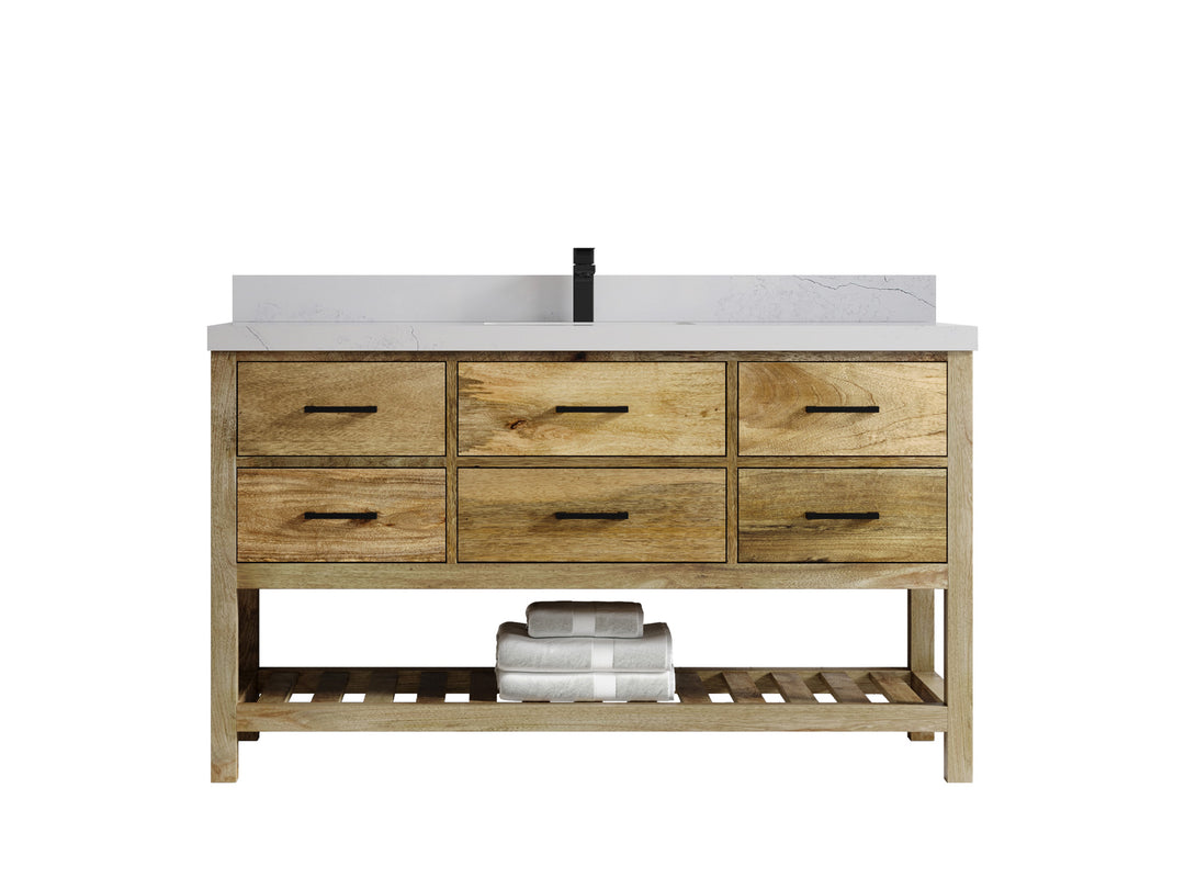 Parker Mango Wood 60 in. W x 22 in. D Single Sink Bathroom Vanity