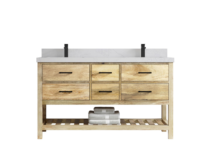 Parker Mango Wood 60 in. W x 22 in. D Double Sink Bathroom Vanity - photo 1