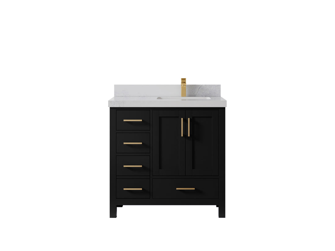 Malibu 36 in. W x 22 in. D Right Offset Sink Bathroom Vanity