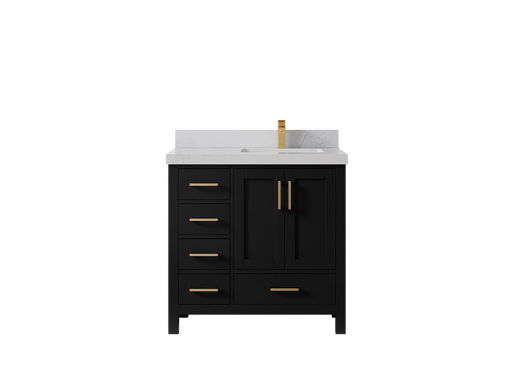Malibu 36 in. W x 22 in. D Right Offset Sink Bathroom Vanity - photo 1