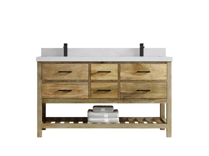 Parker Mango Wood 60 in. W x 22 in. D Double Sink Bathroom Vanity - photo 1