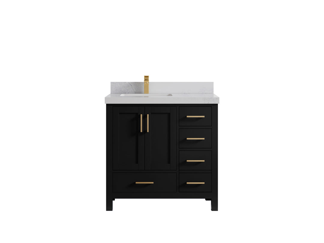Malibu 36 in. W x 22 in. D Left Offset Sink Bathroom Vanity