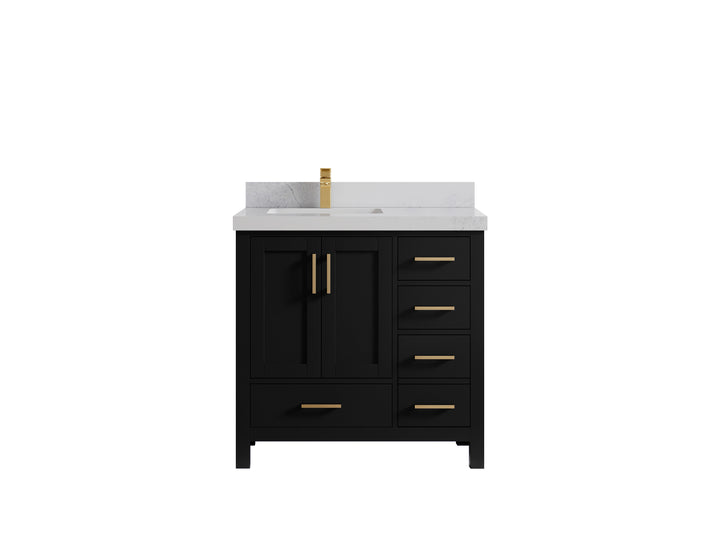 Malibu 36 in. W x 22 in. D Left Offset Sink Bathroom Vanity - photo 1