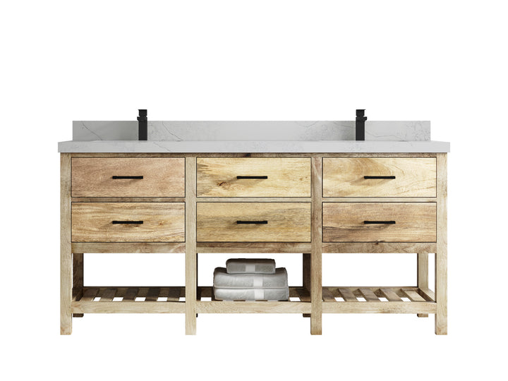 Parker Mango Wood 72 in. W x 22 in. D Double Sink Bathroom Vanity - photo 1
