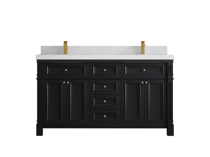 Paris 60 in. W x 22 in. D Double Sink Bathroom Vanity - photo 1