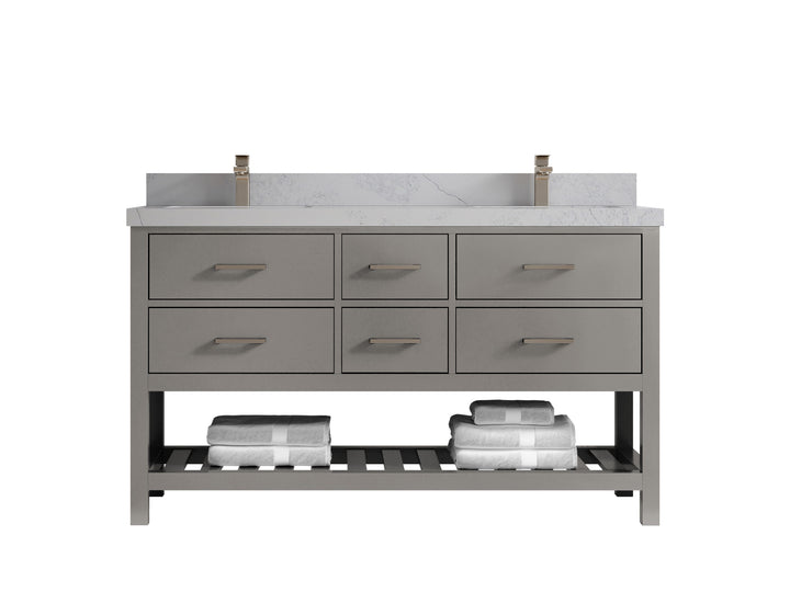 Parker 60 in. W x 22 in. D Double Sink Bathroom Vanity - photo 1