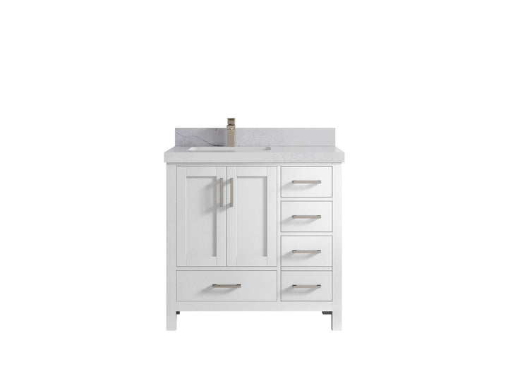 Malibu 36 in. W x 22 in. D Left Offset Sink Bathroom Vanity - photo 1