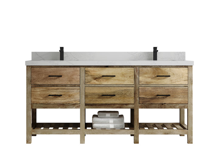 Parker Mango Wood 72 in. W x 22 in. D Double Sink Bathroom Vanity - photo 1