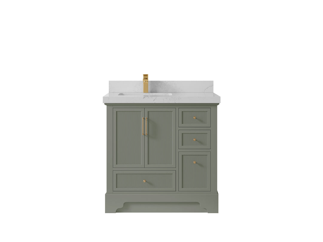 Alys 36 in. W x 22 in. D Left Offset Sink Bathroom Vanity