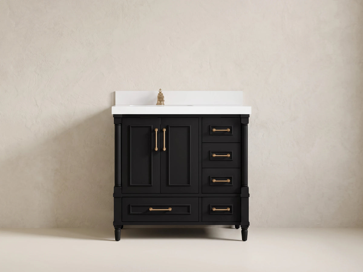 Aberdeen 36 in. W x 22 in. D Left Offset Sink Bathroom Vanity