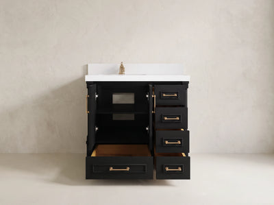 Aberdeen 36 in. W x 22 in. D Left Offset Sink Bathroom Vanity