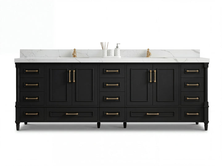 Aberdeen 96 in W x 22 in D Free Standing Double Sink Bathroom Vanity - photo 1