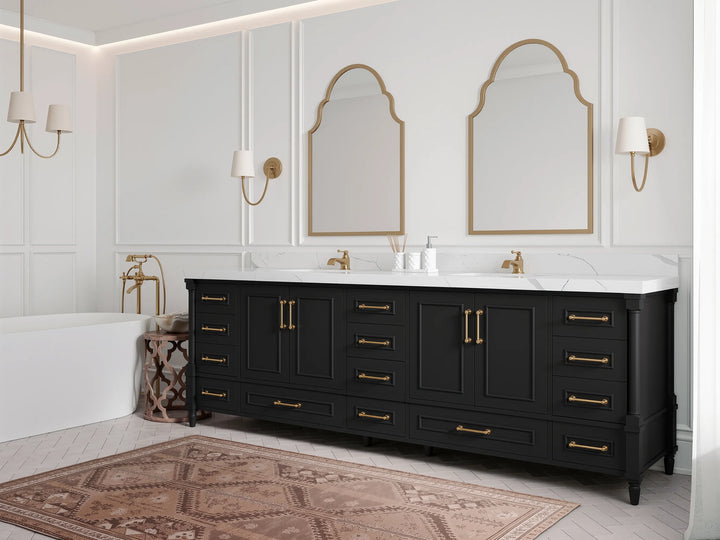 Aberdeen 96 in W x 22 in D Free Standing Double Sink Bathroom Vanity - photo 2