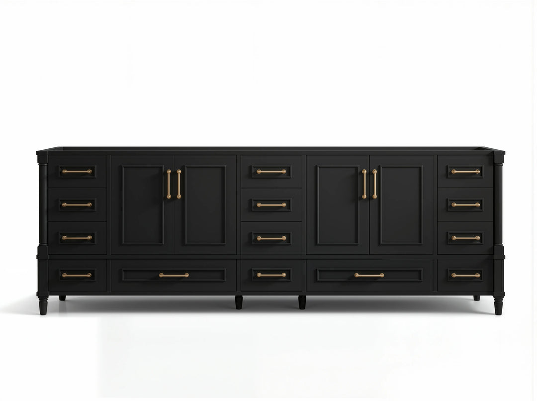Aberdeen 96 in W x 22 in D Free Standing Double Sink Bathroom Vanity | 
              
                Black
                
                  
             - ABD_BLK_WHQZ_96D - photo №13