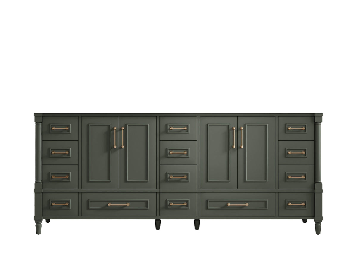 Aberdeen 80 in. W x 22 in. D Double Sink Bathroom Vanity in Pewter Green with countertop - Cabinet Only