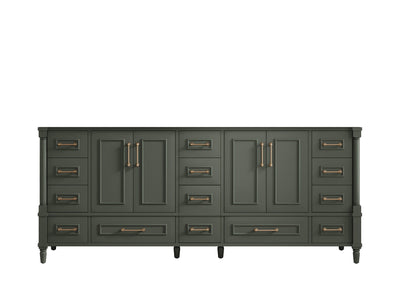 Aberdeen 80 in. W x 22 in. D Double Sink Bathroom Vanity in Pewter Green with countertop - Cabinet Only