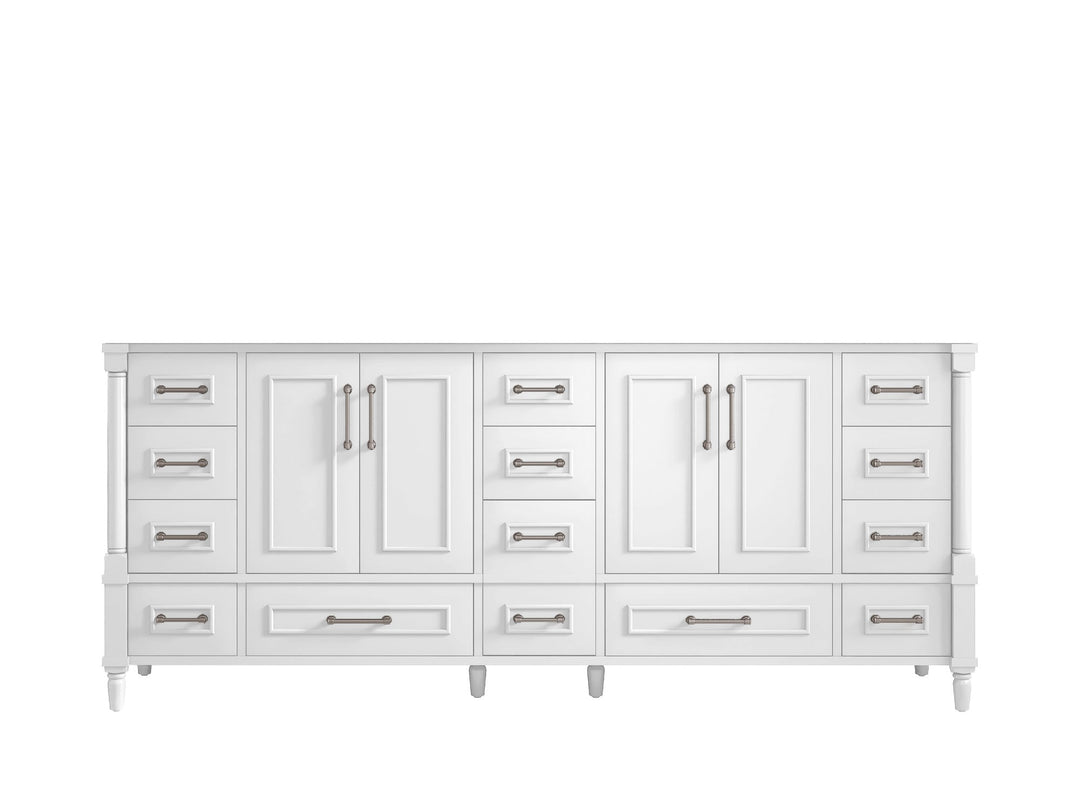Aberdeen 80 in. W x 22 in. D Double Sink Bathroom Vanity in White with countertop - Cabinet Only