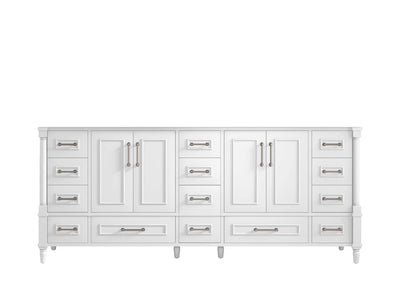Aberdeen 80 in. W x 22 in. D Double Sink Bathroom Vanity in White with countertop - Cabinet Only