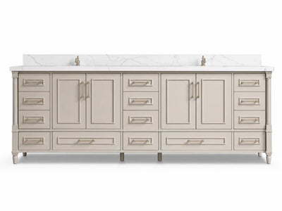 Aberdeen 96 in W x 22 in D Free Standing Double Sink Bathroom Vanity