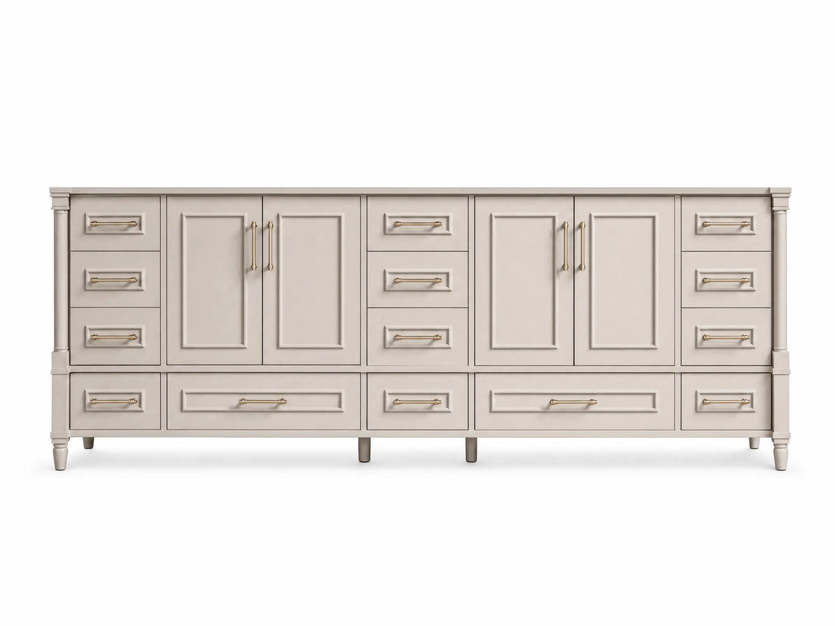 Aberdeen 96 in W x 22 in D Free Standing Double Sink Bathroom Vanity