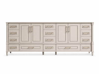 Aberdeen 96 in W x 22 in D Free Standing Double Sink Bathroom Vanity