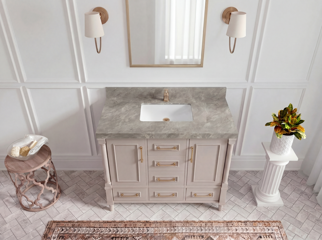 Aberdeen 42 in. W x 22 in. D Single Sink Bathroom Vanity | 
              
                Pink
                
                  
             - ABD_PNK_WHQZ_42 - photo №25