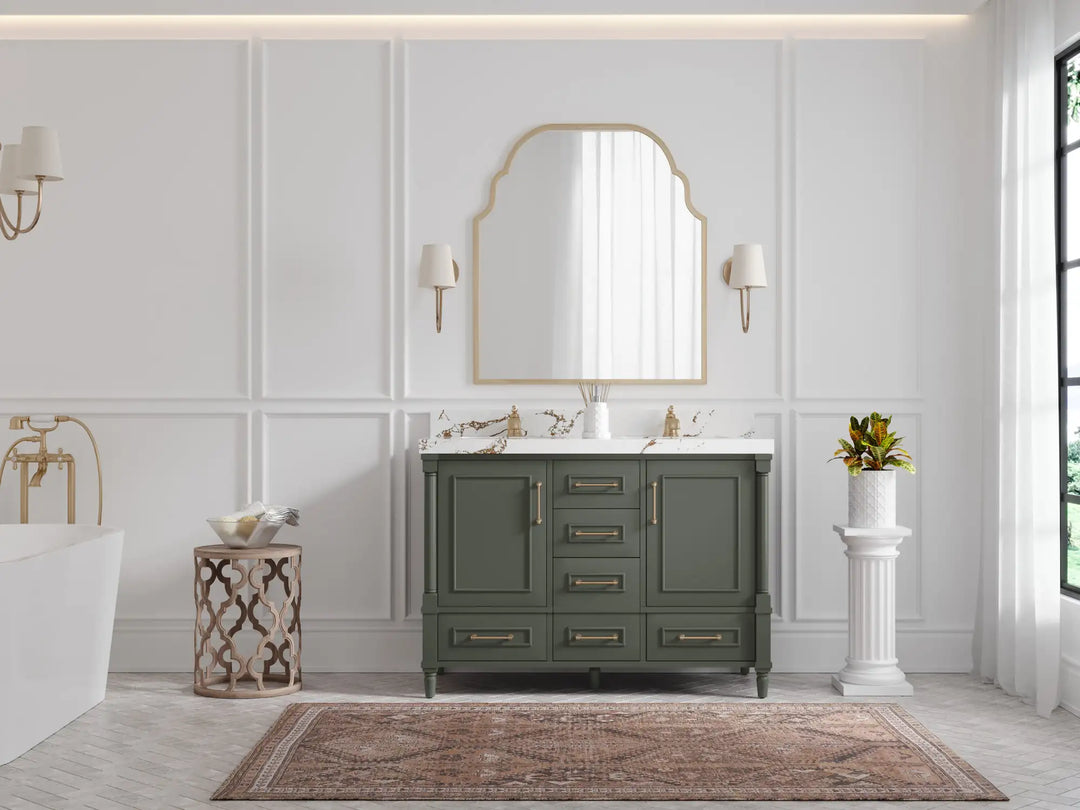 Aberdeen 48 in. W x 22 in. D Double Sink Bathroom Vanity | 
              
                Pewter Green
                
                  
             - ABD-CAB-PGN-47D - photo №5