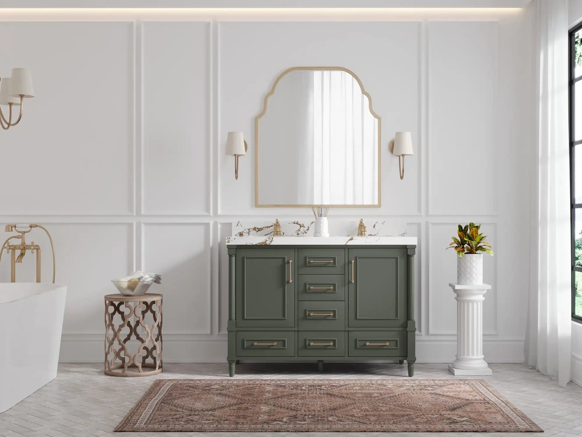 Aberdeen 48 in. W x 22 in. D Double Sink Bathroom Vanity
