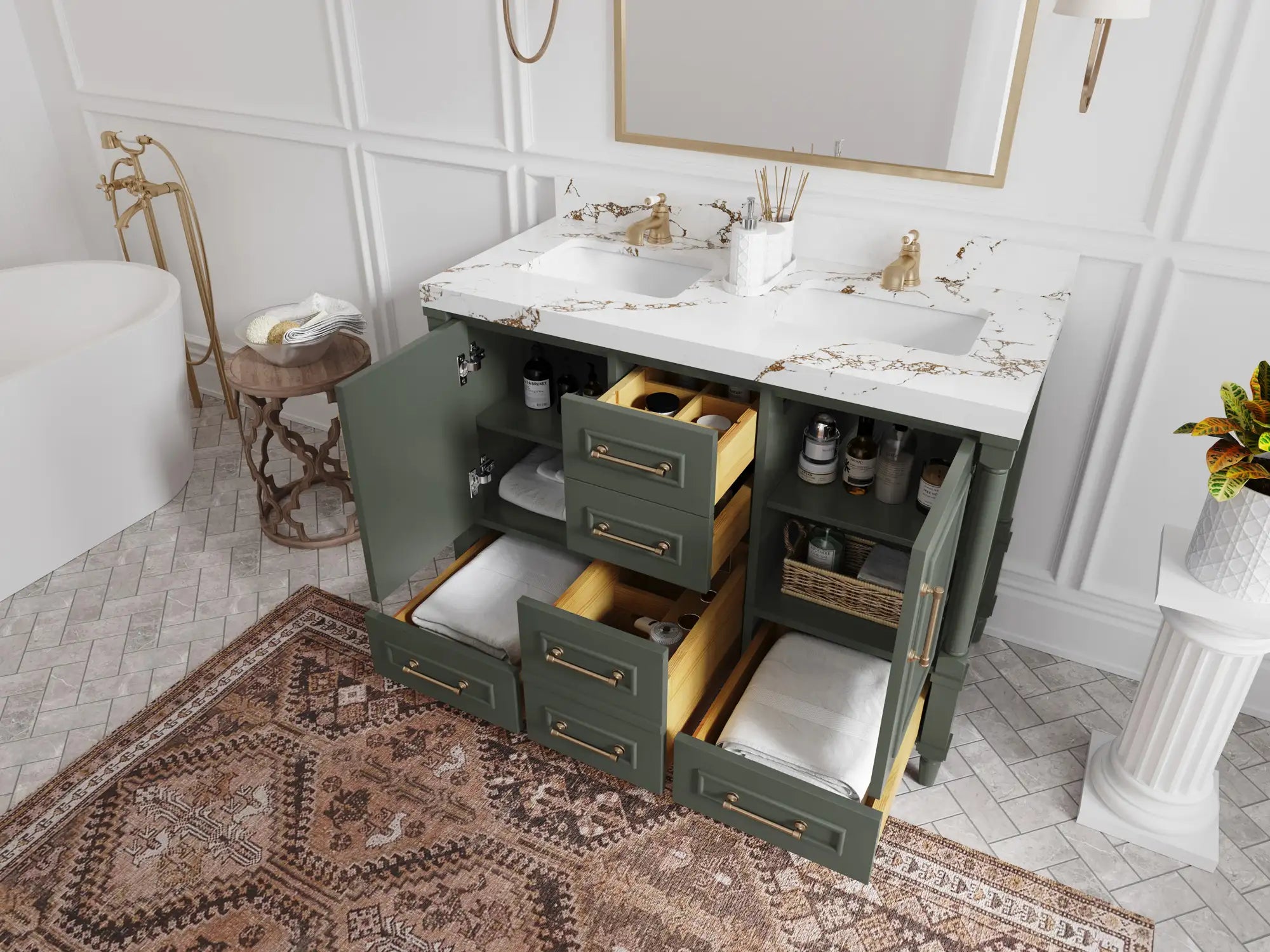 Aberdeen 48 in. W x 22 in. D Double Sink Bathroom Vanity