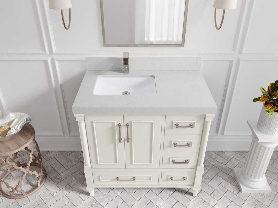 Aberdeen 36 in. W x 22 in. D Left Offset Sink Bathroom Vanity
