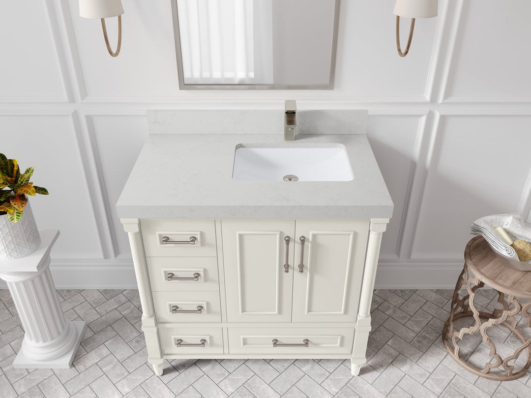 Aberdeen 36 in. W x 22 in. D Right Offset Sink Bathroom Vanity