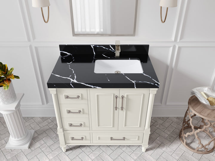 Aberdeen 36 in. W x 22 in. D Right Offset Sink Bathroom Vanity - photo 8