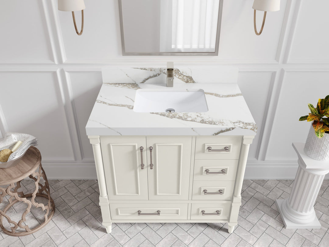Aberdeen 36 in. W x 22 in. D Center Sink Bathroom Vanity