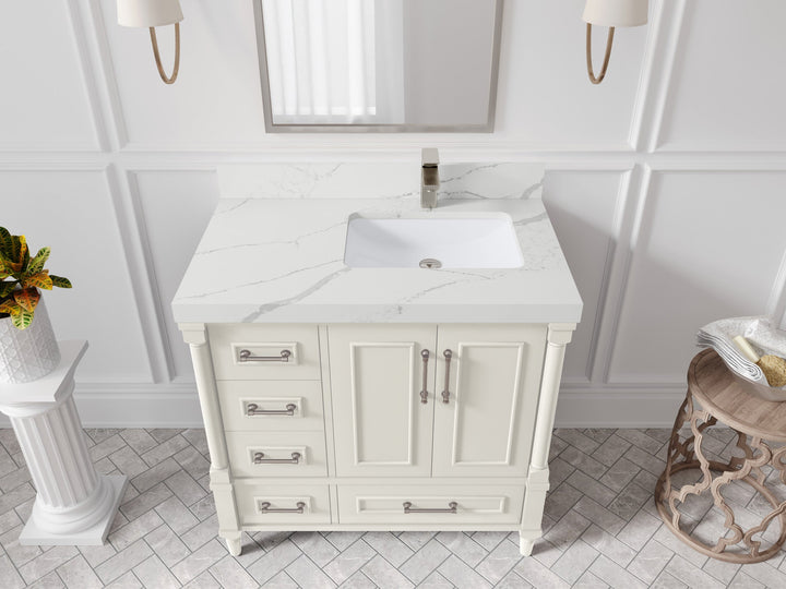 Aberdeen 36 in. W x 22 in. D Right Offset Sink Bathroom Vanity - photo 3