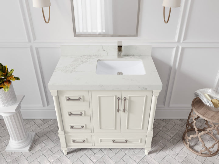Aberdeen 36 in. W x 22 in. D Right Offset Sink Bathroom Vanity - photo 10