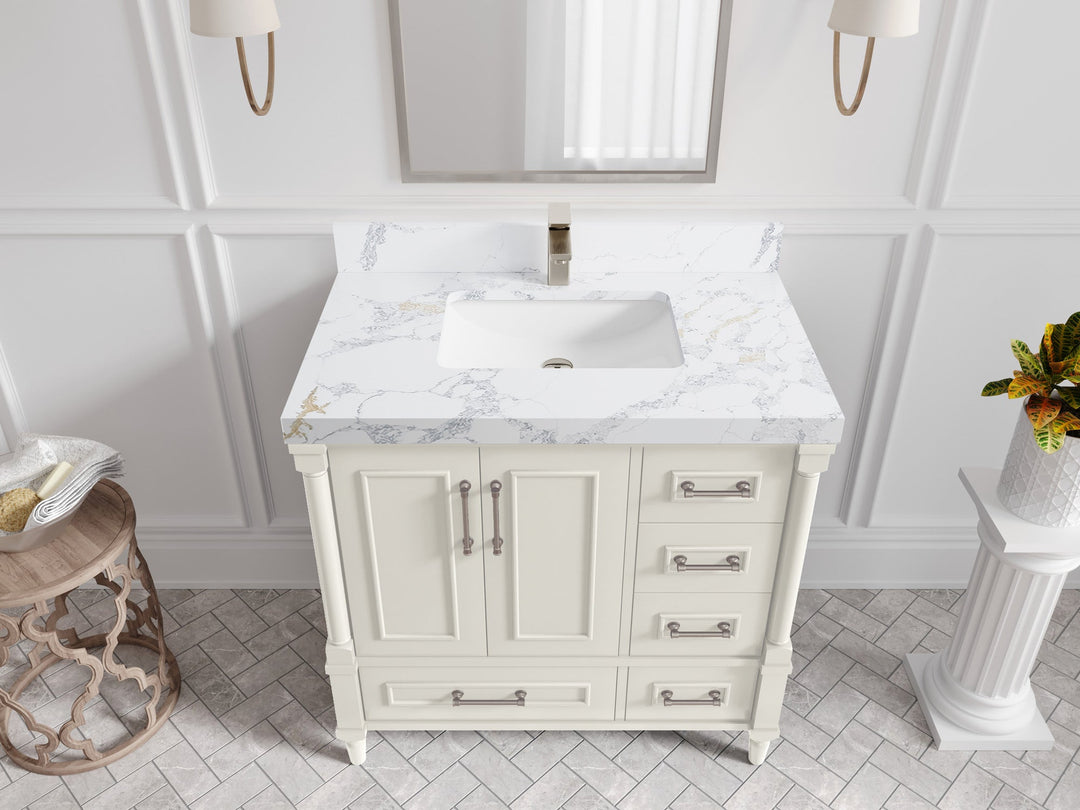 Aberdeen 36 in. W x 22 in. D Center Sink Bathroom Vanity