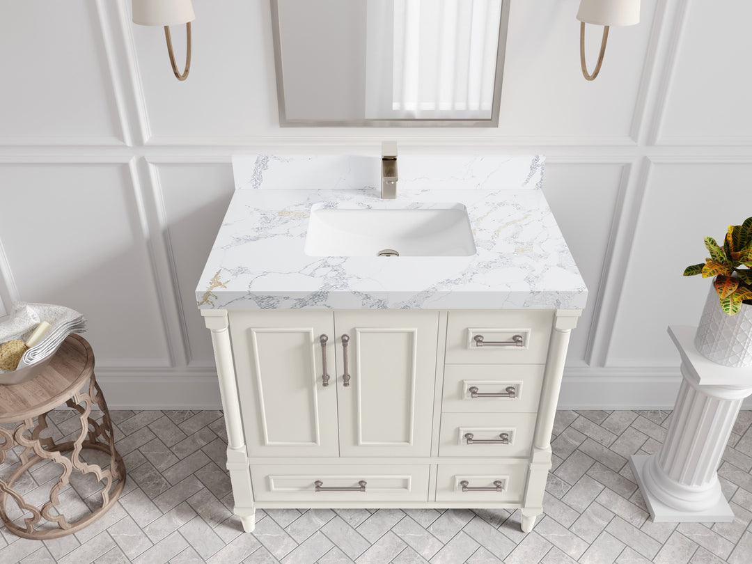 Aberdeen 36 in. W x 22 in. D Center Sink Bathroom Vanity