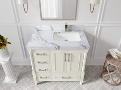 Aberdeen 36 in. W x 22 in. D Right Offset Sink Bathroom Vanity - photo 43