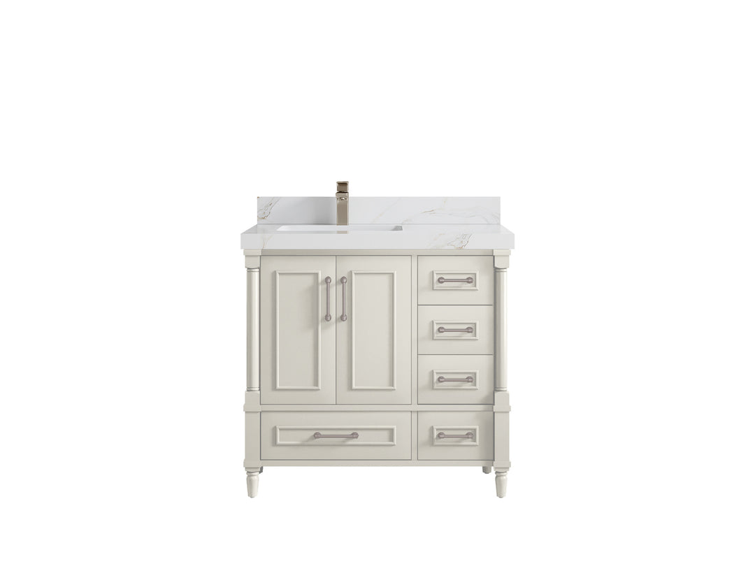 Aberdeen 36 in. W x 22 in. D Left Offset Sink Bathroom Vanity