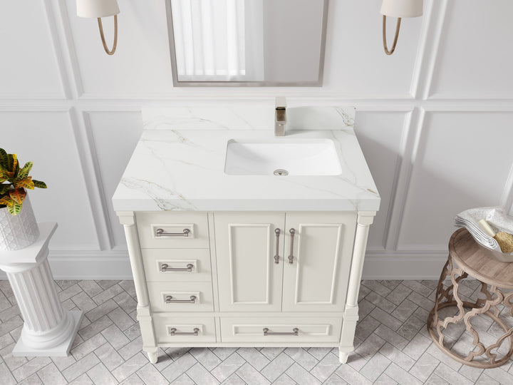Aberdeen 36 in. W x 22 in. D Right Offset Sink Bathroom Vanity - photo 11