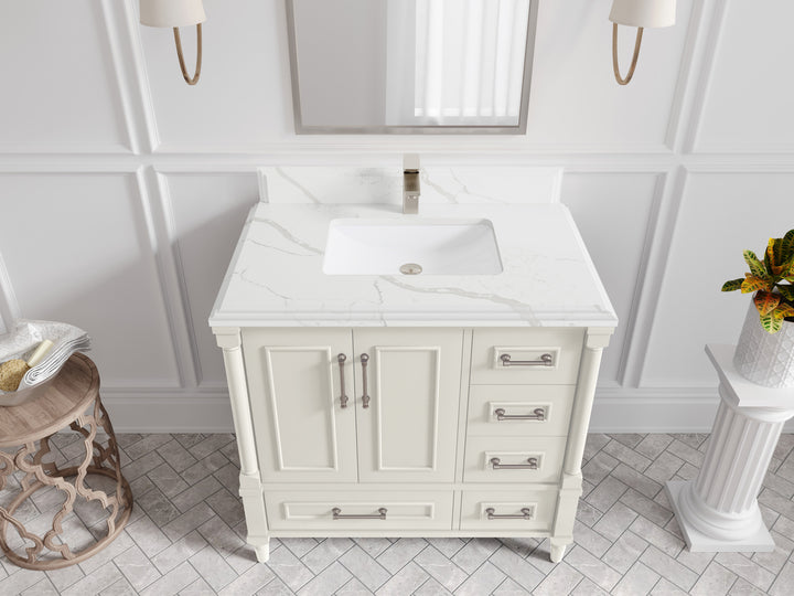 Aberdeen 36 in. W x 22 in. D Center Sink Bathroom Vanity - photo 23