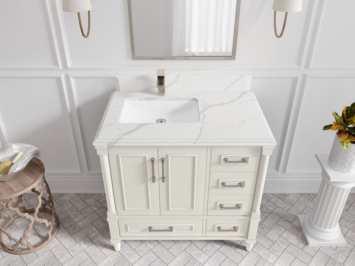 Aberdeen 36 in. W x 22 in. D Left Offset Sink Bathroom Vanity - photo 21