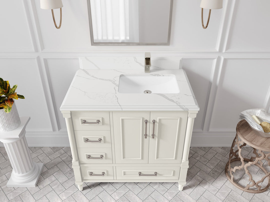 Aberdeen 36 in. W x 22 in. D Right Offset Sink Bathroom Vanity